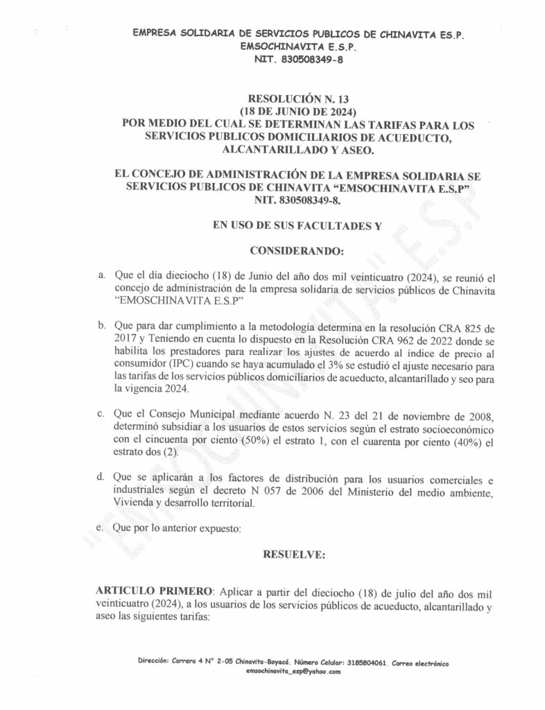 Comunicado EMSOCHINAVITA